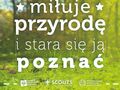 Plakat z napisem Harcerz miłuje przyrodę i stara się ją poznać 