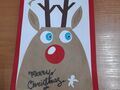 13. Kartka z dużym reniferem i napisem Merry Christmas
