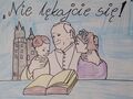 praca plastyczna Jan Paweł II z dziećmi i napis Nie lękajcie się