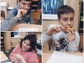 1. Dzieci zajadające się pączkami