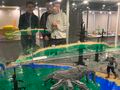 Uczniowie oglądają wystawę Lego