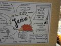 Prezentacja mini plakatu z informacjami, jak żyją jeże na środku napis jeże i rysunek jeża