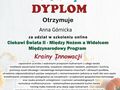 Dyplom otrzymuje Anna Górnicka za udział w szkoleniu online Ciekawi Świata II Między nożem a widelcem Międzynarodowy Program krainy innowacjki