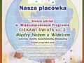 Plakat Kraina Innowacji z napisem Nasza placówka bierze udział w Międzynarodowym Programie Ciekawi Świata cz.2 między nożem a widelcem