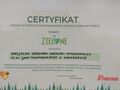 certyfikat udziału w projekcie Gramy w zielone