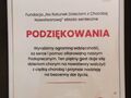 kartka z podziękowaniem za włączenie się w akcje charytatywną z napisem Fundacja Na ratunek dziecom z chorobą nowotworową składa serdeczne podziekowania